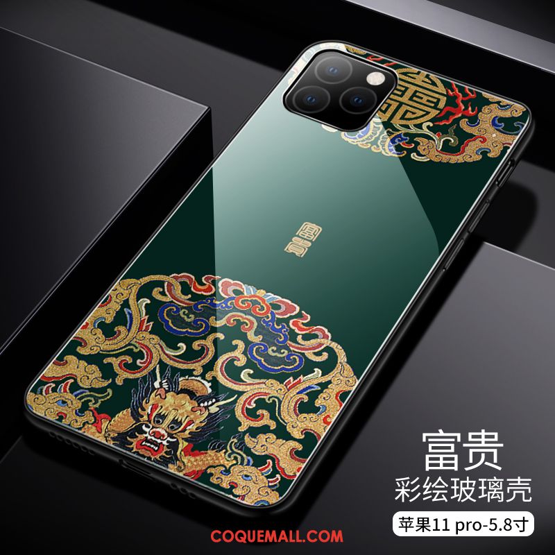 Étui iPhone 11 Pro Style Chinois Protection Téléphone Portable, Coque iPhone 11 Pro Luxe Blanc
