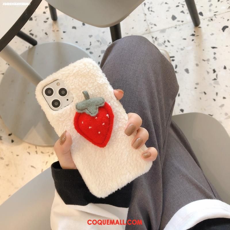 Étui iPhone 11 Pro Téléphone Portable Charmant Blanc, Coque iPhone 11 Pro Petit Peluche Beige