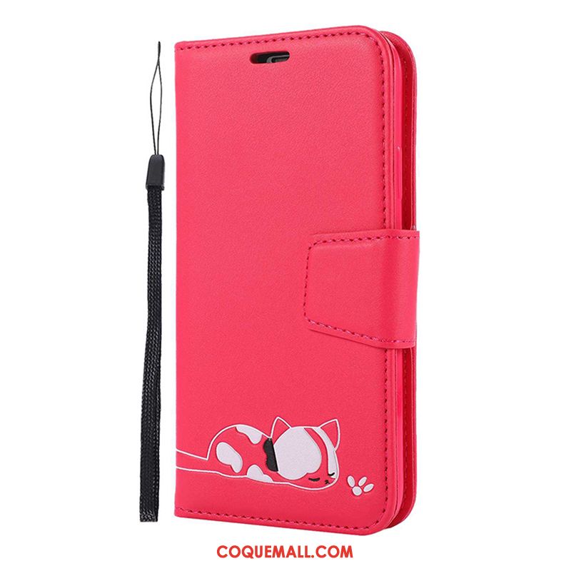 Étui iPhone 11 Pro Téléphone Portable Dessin Animé Portefeuille, Coque iPhone 11 Pro En Cuir Rouge