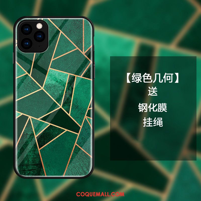 Étui iPhone 11 Pro Verre Vert Simple, Coque iPhone 11 Pro Créatif Motif