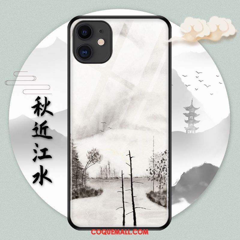 Étui iPhone 11 Pro Vintage Fluide Doux Personnalité, Coque iPhone 11 Pro Marque De Tendance Style Chinois