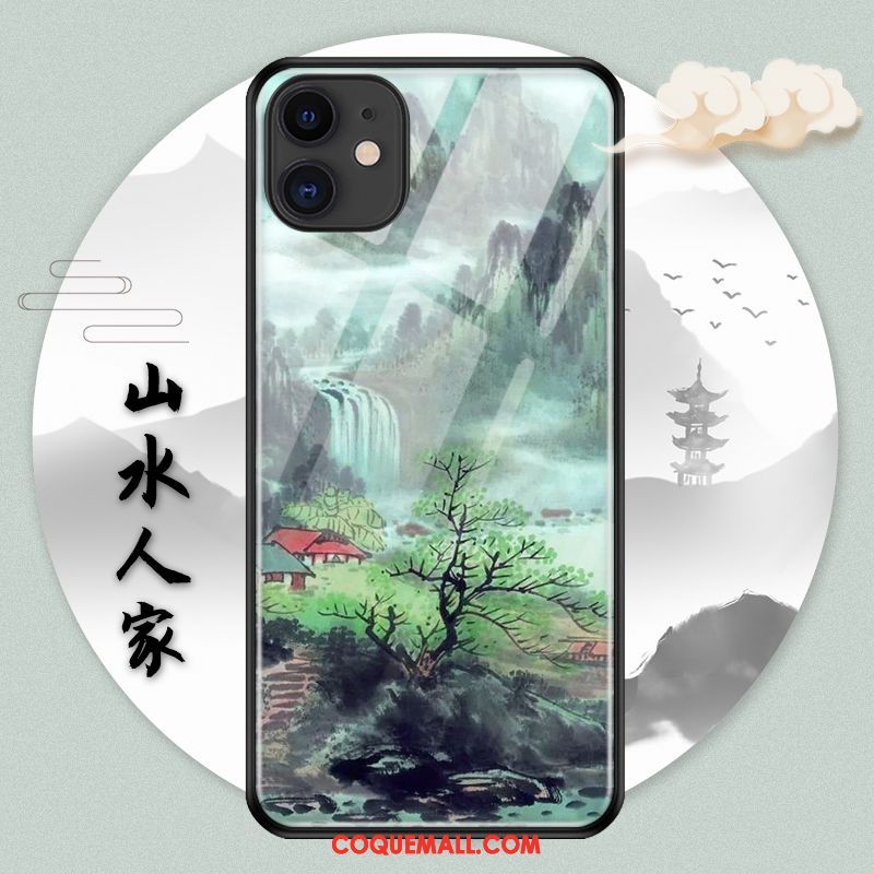 Étui iPhone 11 Pro Vintage Fluide Doux Personnalité, Coque iPhone 11 Pro Marque De Tendance Style Chinois