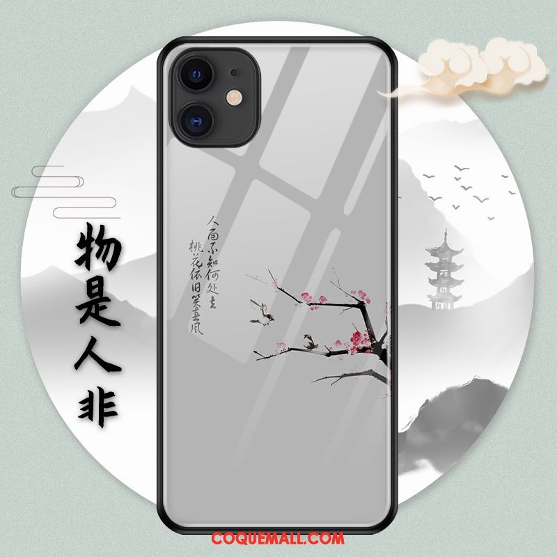 Étui iPhone 11 Pro Vintage Fluide Doux Personnalité, Coque iPhone 11 Pro Marque De Tendance Style Chinois