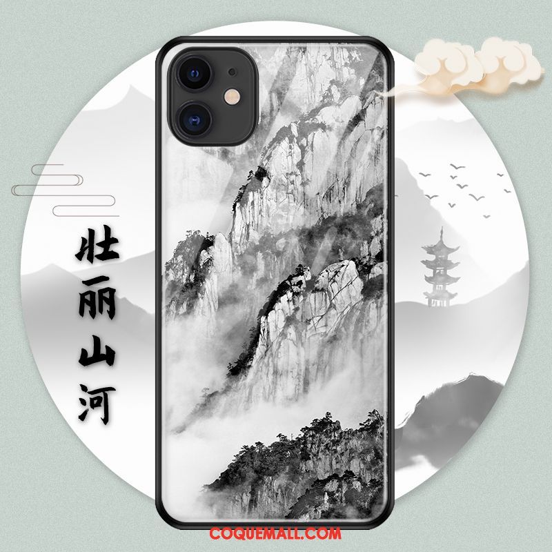 Étui iPhone 11 Pro Vintage Fluide Doux Personnalité, Coque iPhone 11 Pro Marque De Tendance Style Chinois