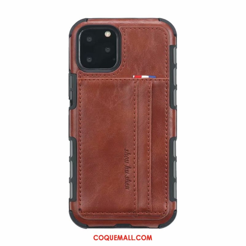 Étui iPhone 11 Pro Vintage Tout Compris Gris, Coque iPhone 11 Pro En Cuir Carte