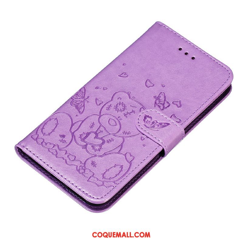 Étui iPhone 11 Protection Portefeuille Violet, Coque iPhone 11 Tout Compris En Cuir