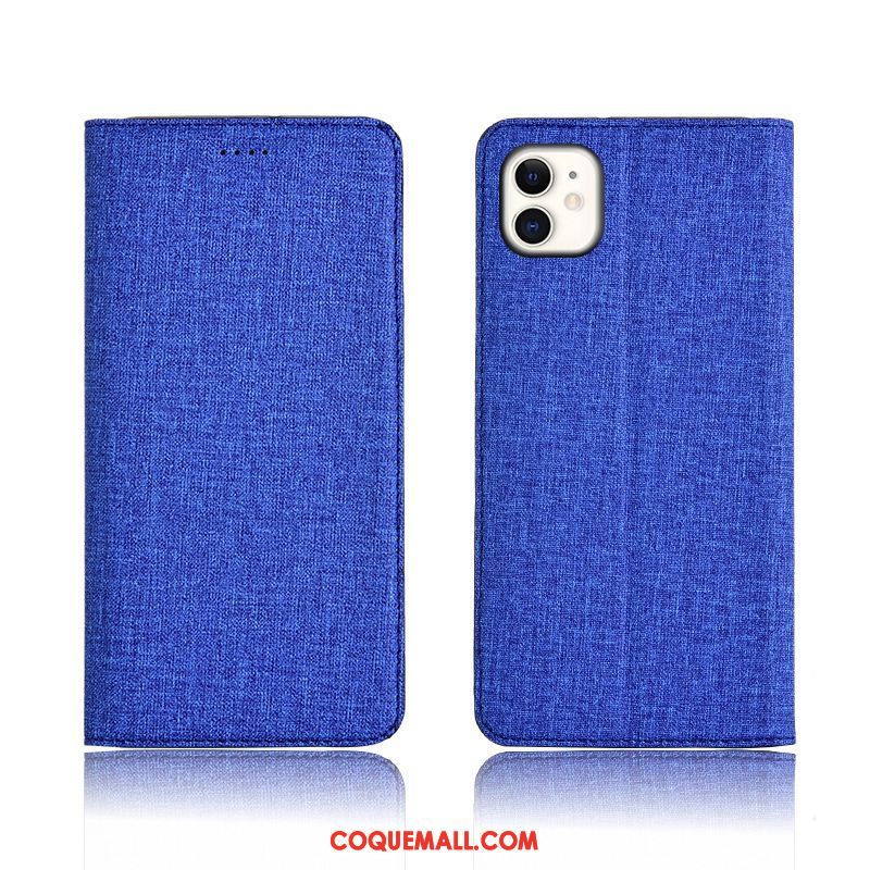 Étui iPhone 11 Protection Tout Compris Bleu, Coque iPhone 11 Lin Incassable