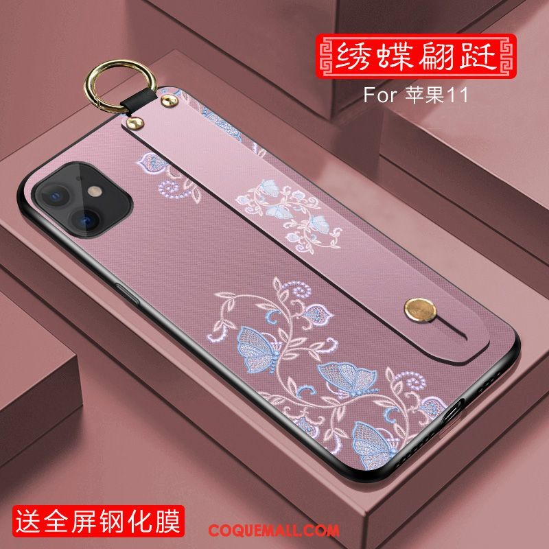 Étui iPhone 11 Rose Tout Compris Créatif, Coque iPhone 11 Incassable Net Rouge