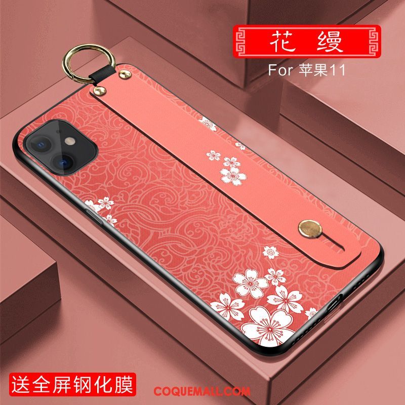 Étui iPhone 11 Rose Tout Compris Créatif, Coque iPhone 11 Incassable Net Rouge