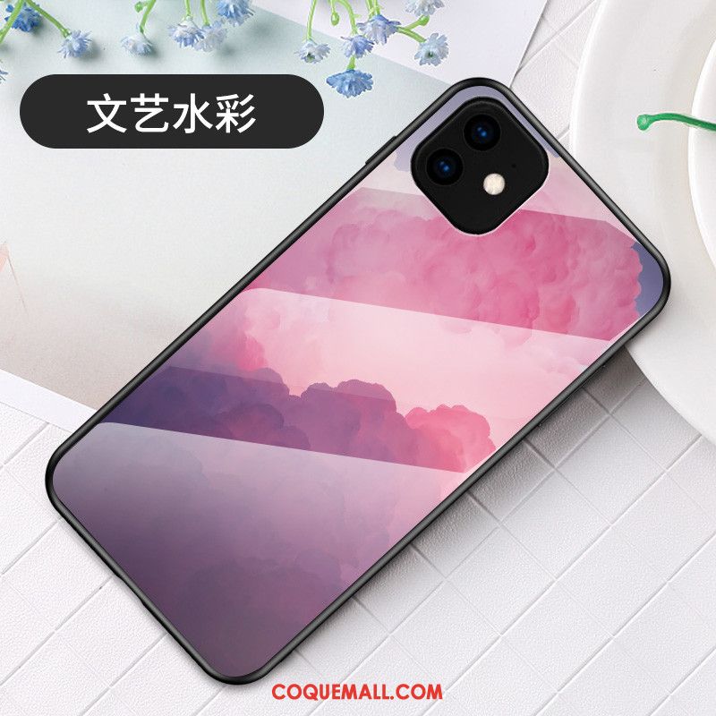 Étui iPhone 11 Sakura Art Bleu, Coque iPhone 11 Simple Fluide Doux