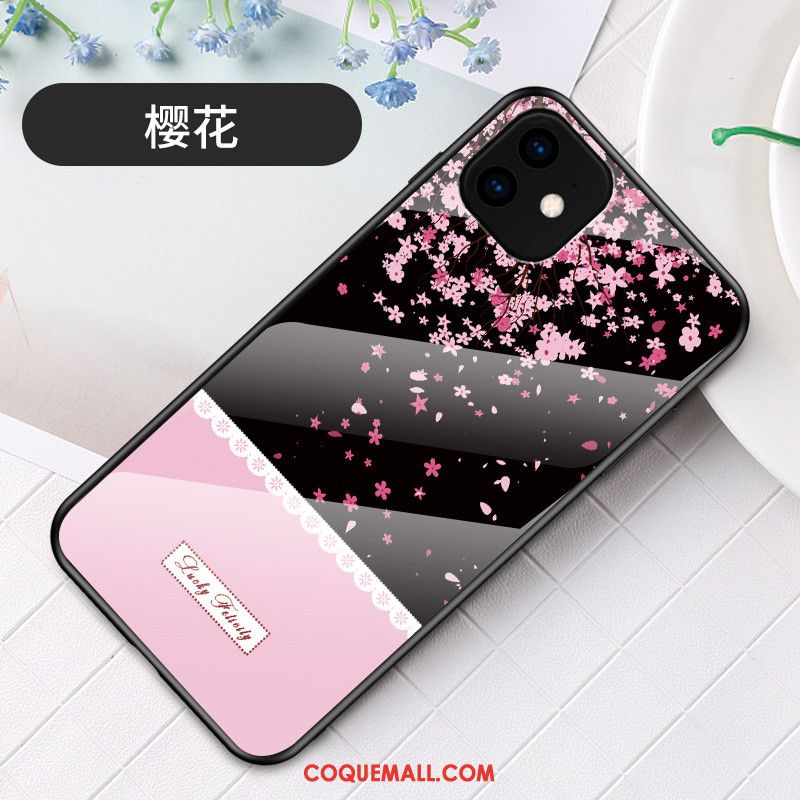 Étui iPhone 11 Sakura Art Bleu, Coque iPhone 11 Simple Fluide Doux