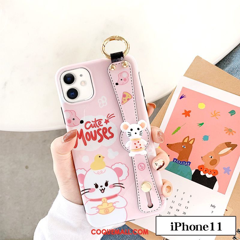 Étui iPhone 11 Silicone Rose Téléphone Portable, Coque iPhone 11 Créatif Charmant