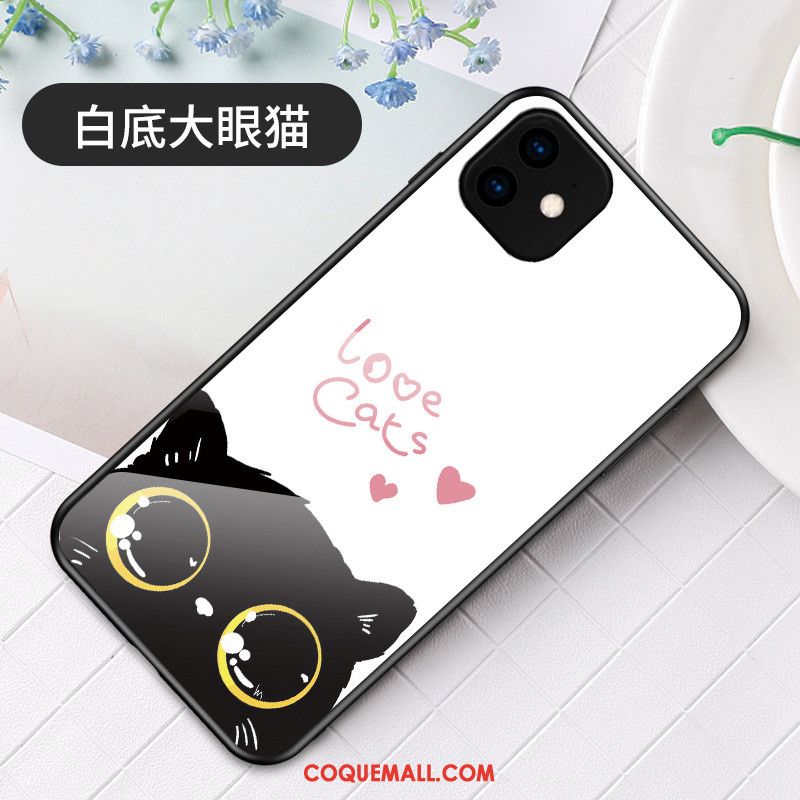 Étui iPhone 11 Verre Dessin Animé Charmant, Coque iPhone 11 Protection Rouge