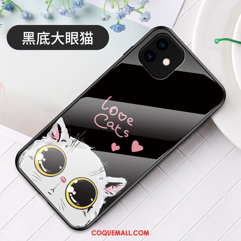 Étui iPhone 11 Verre Dessin Animé Charmant, Coque iPhone 11 Protection Rouge