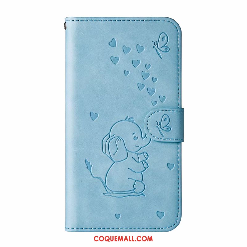 Étui iPhone 12 Bleu En Cuir Téléphone Portable, Coque iPhone 12 Petit Charmant