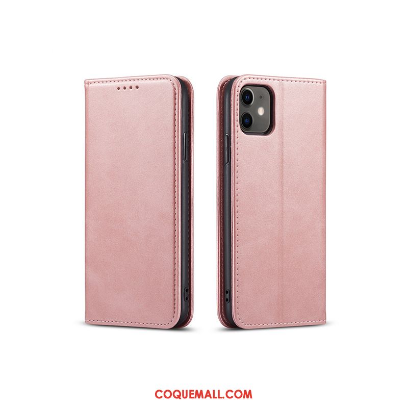 Étui iPhone 12 En Cuir Rose Protection, Coque iPhone 12 Téléphone Portable Personnalisé