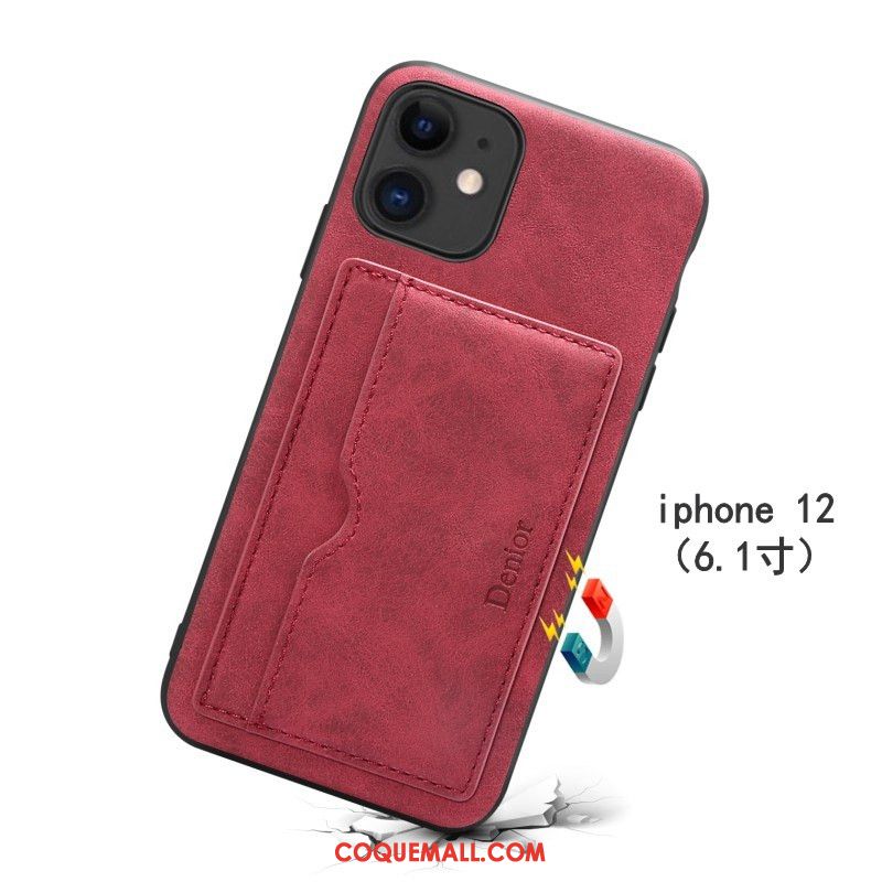 Étui iPhone 12 Incassable Carte Légère, Coque iPhone 12 Support Téléphone Portable