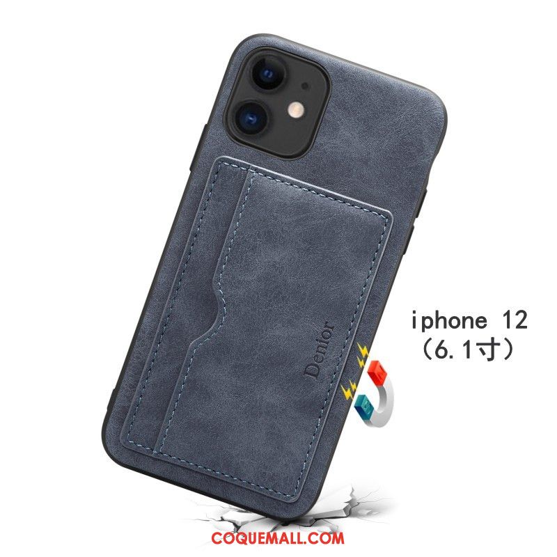 Étui iPhone 12 Incassable Carte Légère, Coque iPhone 12 Support Téléphone Portable