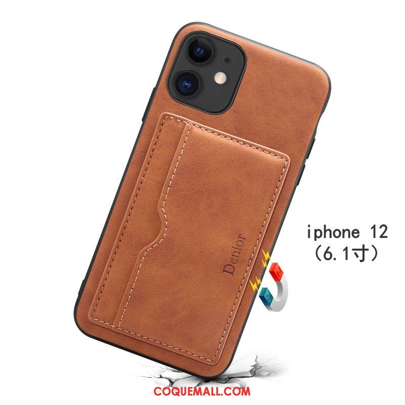 Étui iPhone 12 Incassable Carte Légère, Coque iPhone 12 Support Téléphone Portable