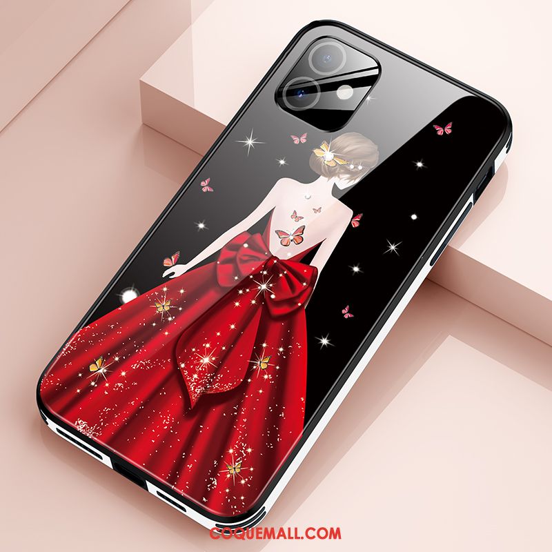 Étui iPhone 12 Marque De Tendance Net Rouge Mode, Coque iPhone 12 Téléphone Portable Verre