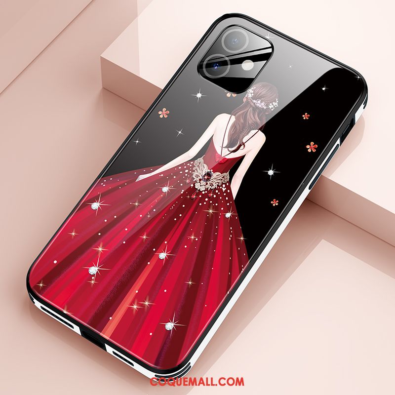 Étui iPhone 12 Marque De Tendance Net Rouge Mode, Coque iPhone 12 Téléphone Portable Verre