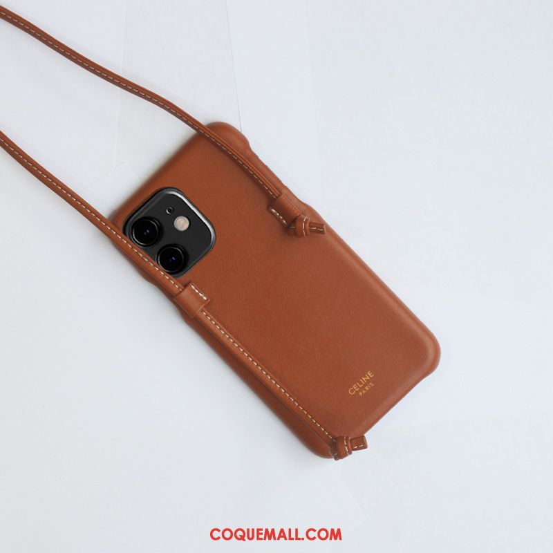 Étui iPhone 12 Mini Sac Simple Grande Marque, Coque iPhone 12 Mini Tendance Cuir