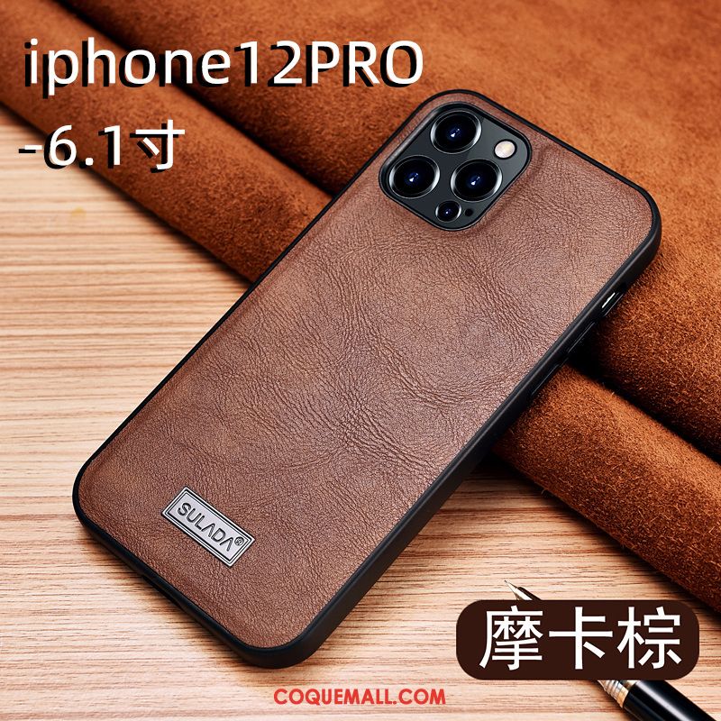 Étui iPhone 12 Pro Gentilhomme Protection Cuir, Coque iPhone 12 Pro Bovins Luxe