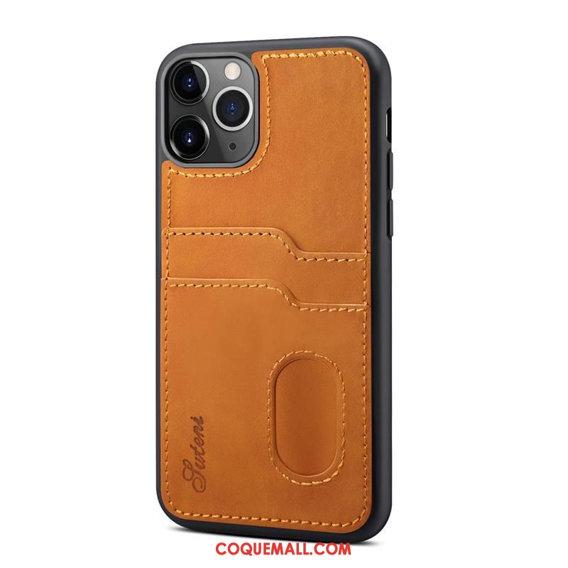 Étui iPhone 12 Pro Max Carte Nouveau En Cuir, Coque iPhone 12 Pro Max Téléphone Portable Jaune