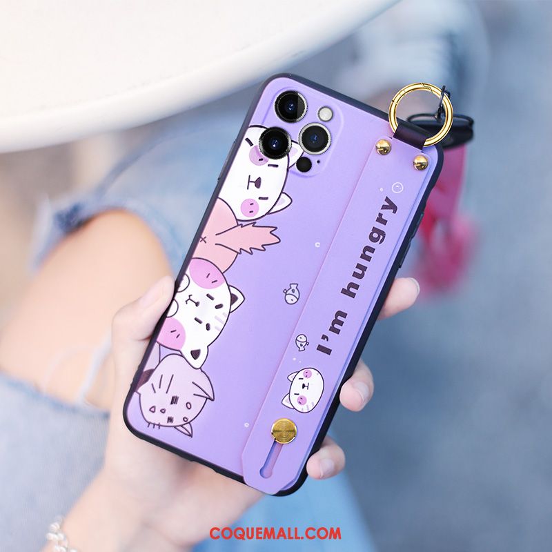 Étui iPhone 12 Pro Max Délavé En Daim Violet Marque De Tendance, Coque iPhone 12 Pro Max Téléphone Portable Incassable