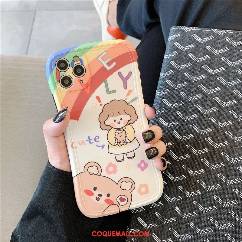 Étui iPhone 12 Pro Max Silicone Fluide Doux Rose, Coque iPhone 12 Pro Max Dessin Animé Incassable