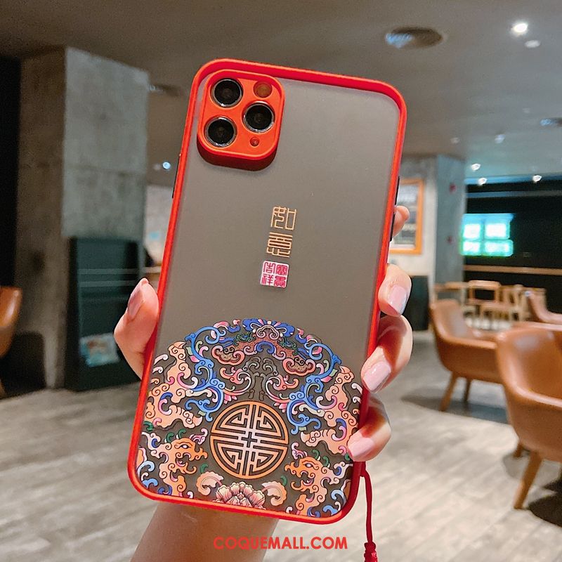 Étui iPhone 12 Pro Tout Compris Rouge Style Chinois, Coque iPhone 12 Pro Tendance Créatif