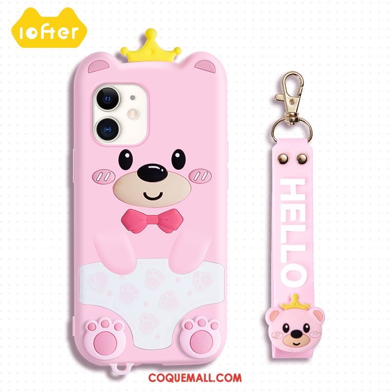 Étui iPhone 12 Silicone Ours Incassable, Coque iPhone 12 Tendance Fluide Doux Braun