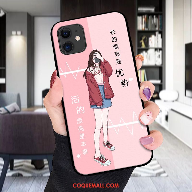 Étui iPhone 12 Tout Compris Cuir Gaufrage, Coque iPhone 12 Incassable Charmant