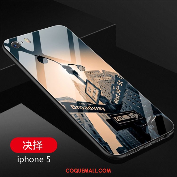 Étui iPhone 5 / 5s Couvercle Arrière Dessin Animé Fluide Doux, Coque iPhone 5 / 5s Verre Marque De Tendance