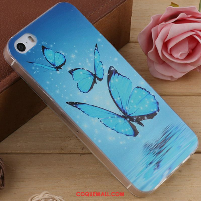 Étui iPhone 5 / 5s Dessin Animé Silicone Fluide Doux, Coque iPhone 5 / 5s Incassable Téléphone Portable