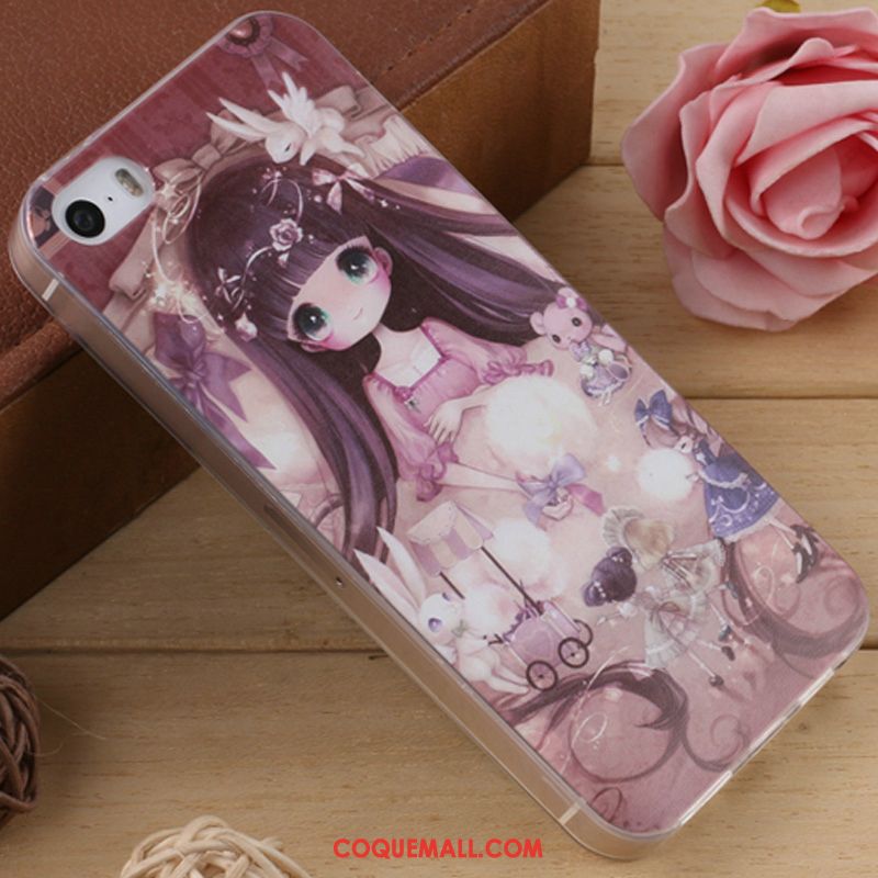 Étui iPhone 5 / 5s Dessin Animé Silicone Fluide Doux, Coque iPhone 5 / 5s Incassable Téléphone Portable