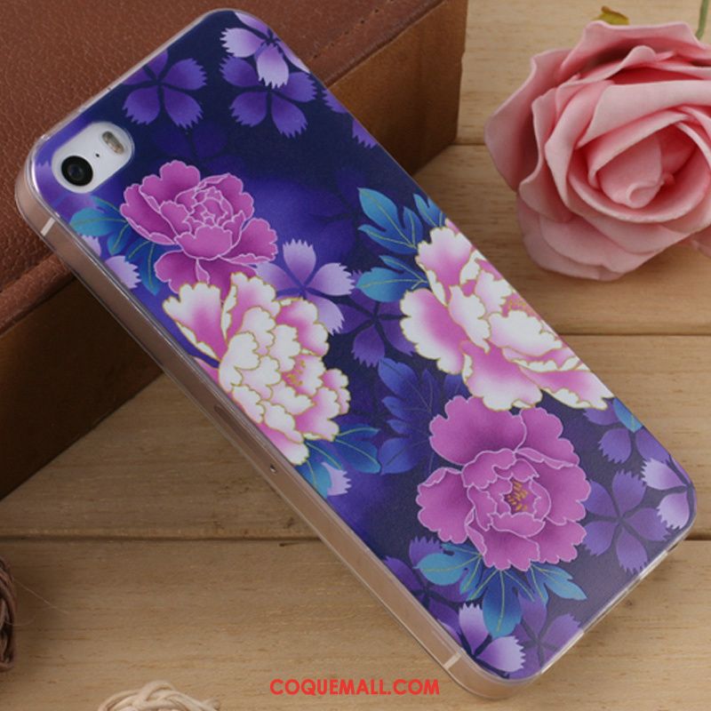 Étui iPhone 5 / 5s Dessin Animé Silicone Fluide Doux, Coque iPhone 5 / 5s Incassable Téléphone Portable