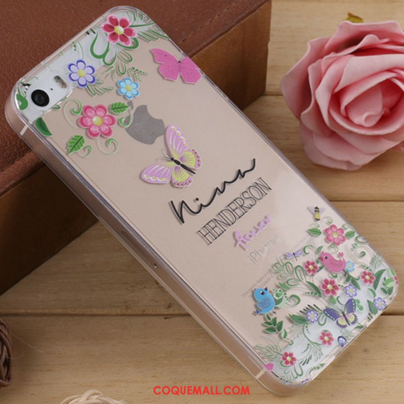 Étui iPhone 5 / 5s Dessin Animé Silicone Fluide Doux, Coque iPhone 5 / 5s Incassable Téléphone Portable