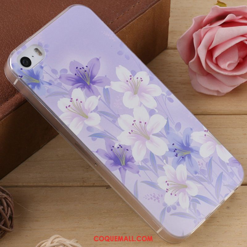 Étui iPhone 5 / 5s Dessin Animé Silicone Fluide Doux, Coque iPhone 5 / 5s Incassable Téléphone Portable