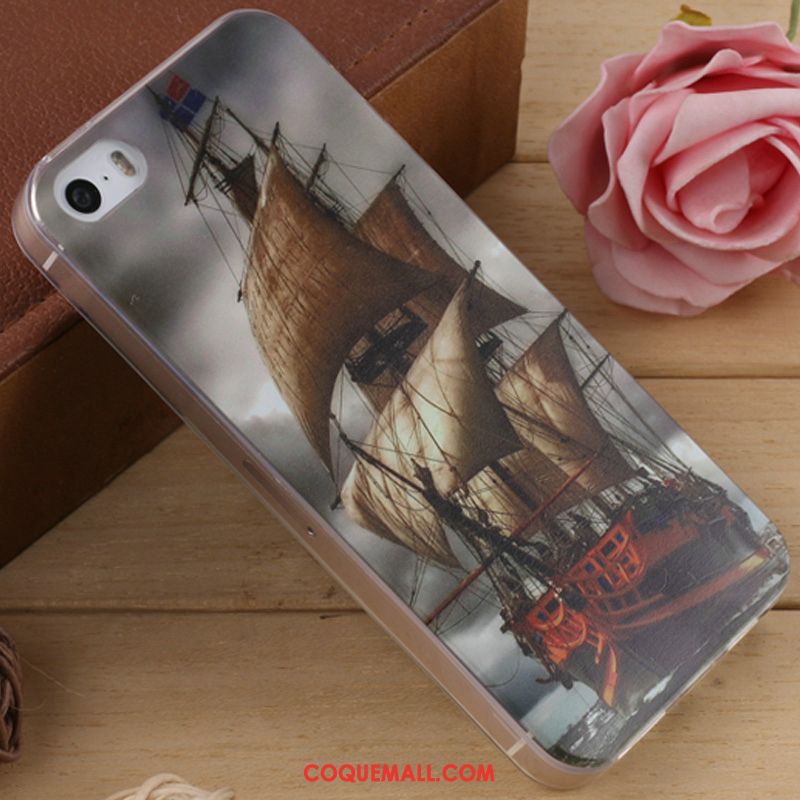 Étui iPhone 5 / 5s Dessin Animé Silicone Fluide Doux, Coque iPhone 5 / 5s Incassable Téléphone Portable