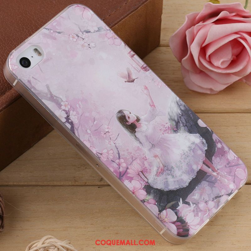 Étui iPhone 5 / 5s Dessin Animé Silicone Fluide Doux, Coque iPhone 5 / 5s Incassable Téléphone Portable