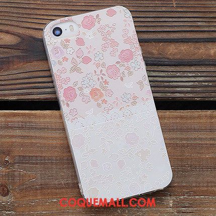 Étui iPhone 5 / 5s Dessin Animé Tendance Coque En Silicone, Coque iPhone 5 / 5s Blanc Fluide Doux