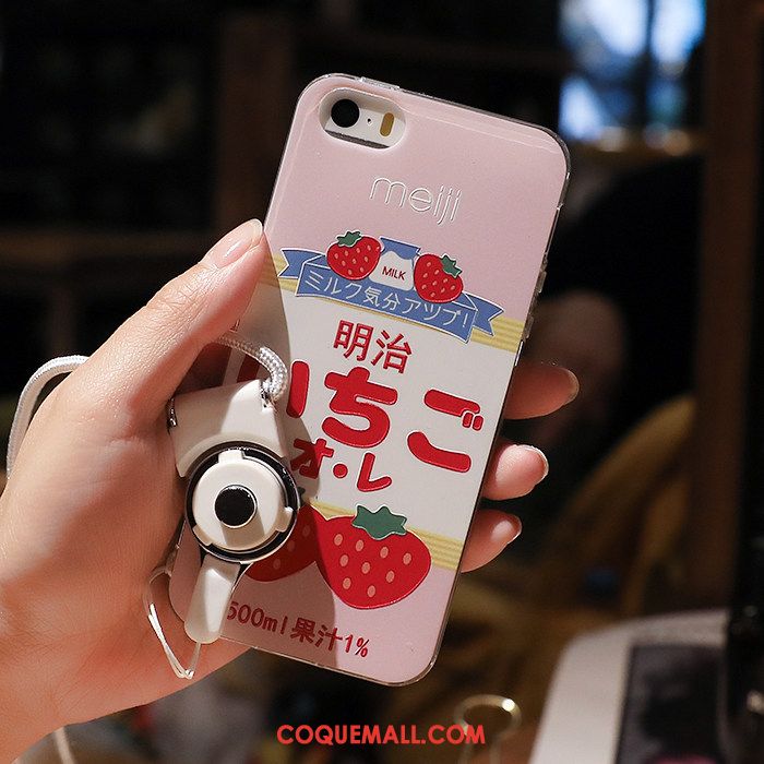 Étui iPhone 5 / 5s Dessin Animé Tendance Coque En Silicone, Coque iPhone 5 / 5s Blanc Fluide Doux