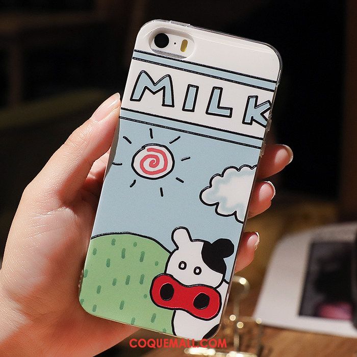 Étui iPhone 5 / 5s Dessin Animé Tendance Coque En Silicone, Coque iPhone 5 / 5s Blanc Fluide Doux