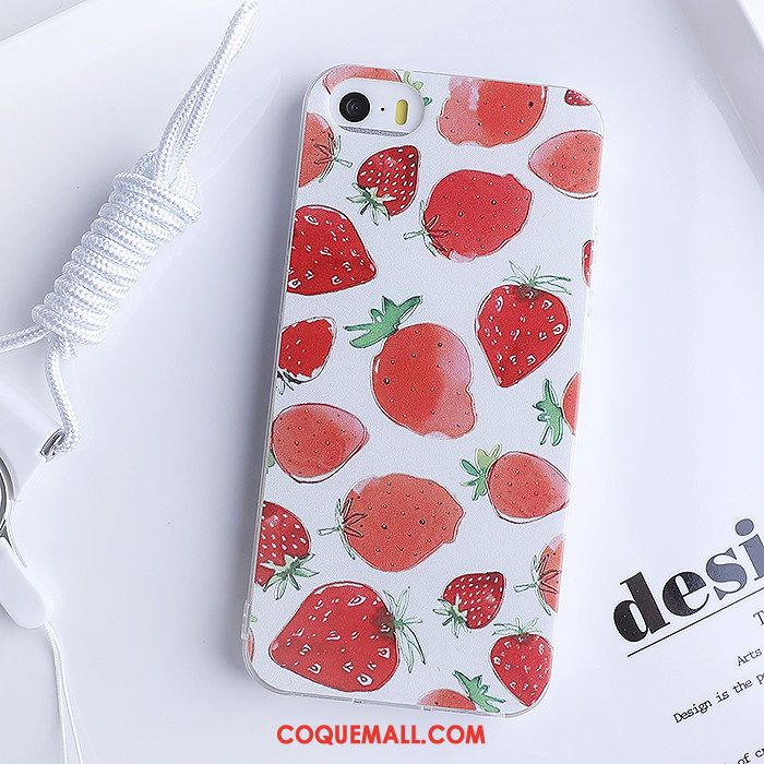 Étui iPhone 5 / 5s Dessin Animé Tendance Coque En Silicone, Coque iPhone 5 / 5s Blanc Fluide Doux