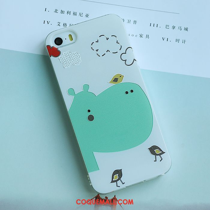 Étui iPhone 5 / 5s Dessin Animé Tendance Coque En Silicone, Coque iPhone 5 / 5s Blanc Fluide Doux