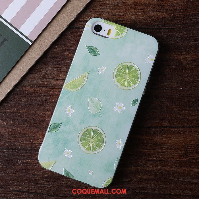 Étui iPhone 5 / 5s Dessin Animé Tendance Coque En Silicone, Coque iPhone 5 / 5s Blanc Fluide Doux