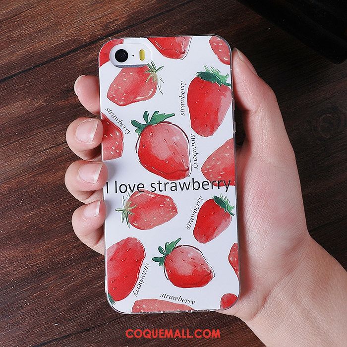 Étui iPhone 5 / 5s Dessin Animé Tendance Coque En Silicone, Coque iPhone 5 / 5s Blanc Fluide Doux