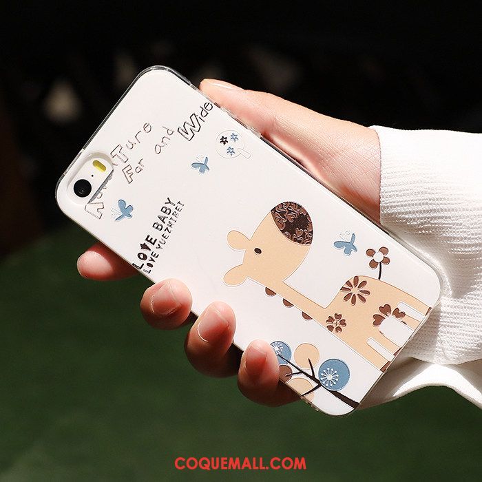 Étui iPhone 5 / 5s Dessin Animé Tendance Coque En Silicone, Coque iPhone 5 / 5s Blanc Fluide Doux