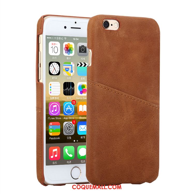 Étui iPhone 5 / 5s Délavé En Daim Luxe Carte, Coque iPhone 5 / 5s Tempérer Cuir Véritable Braun Braun